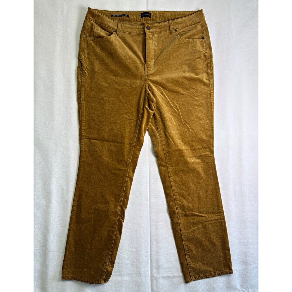 Talbots Women’s Brown Corduroy Straight Leg Pants Pockets 16W